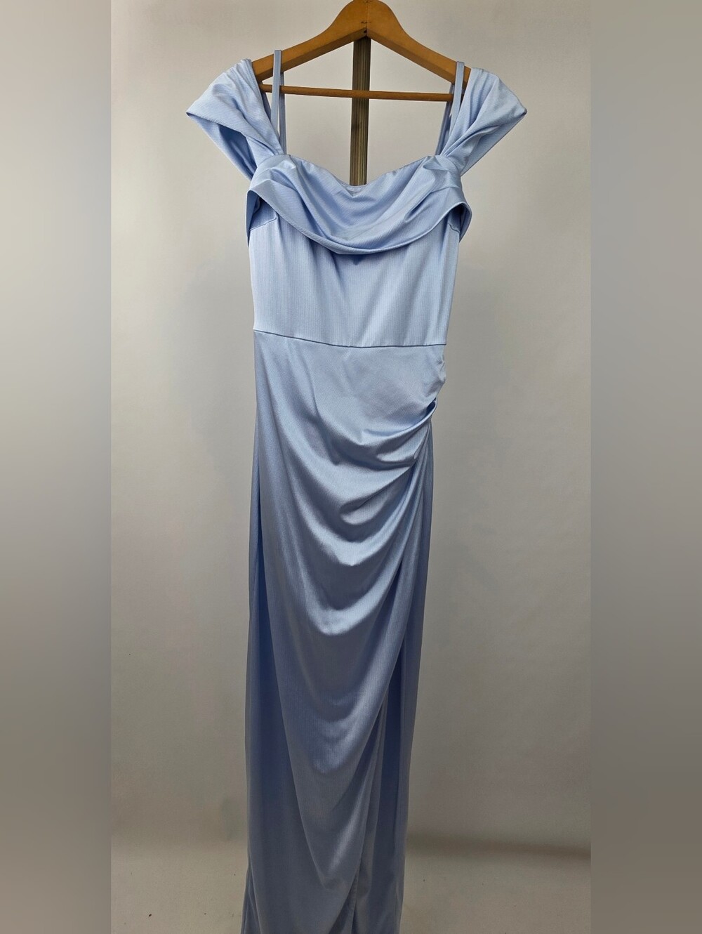Popilush Women's Blue Shimmer Off The Shoulder Multi Wear Shapewear Dress Size L - Picture 6 of 14